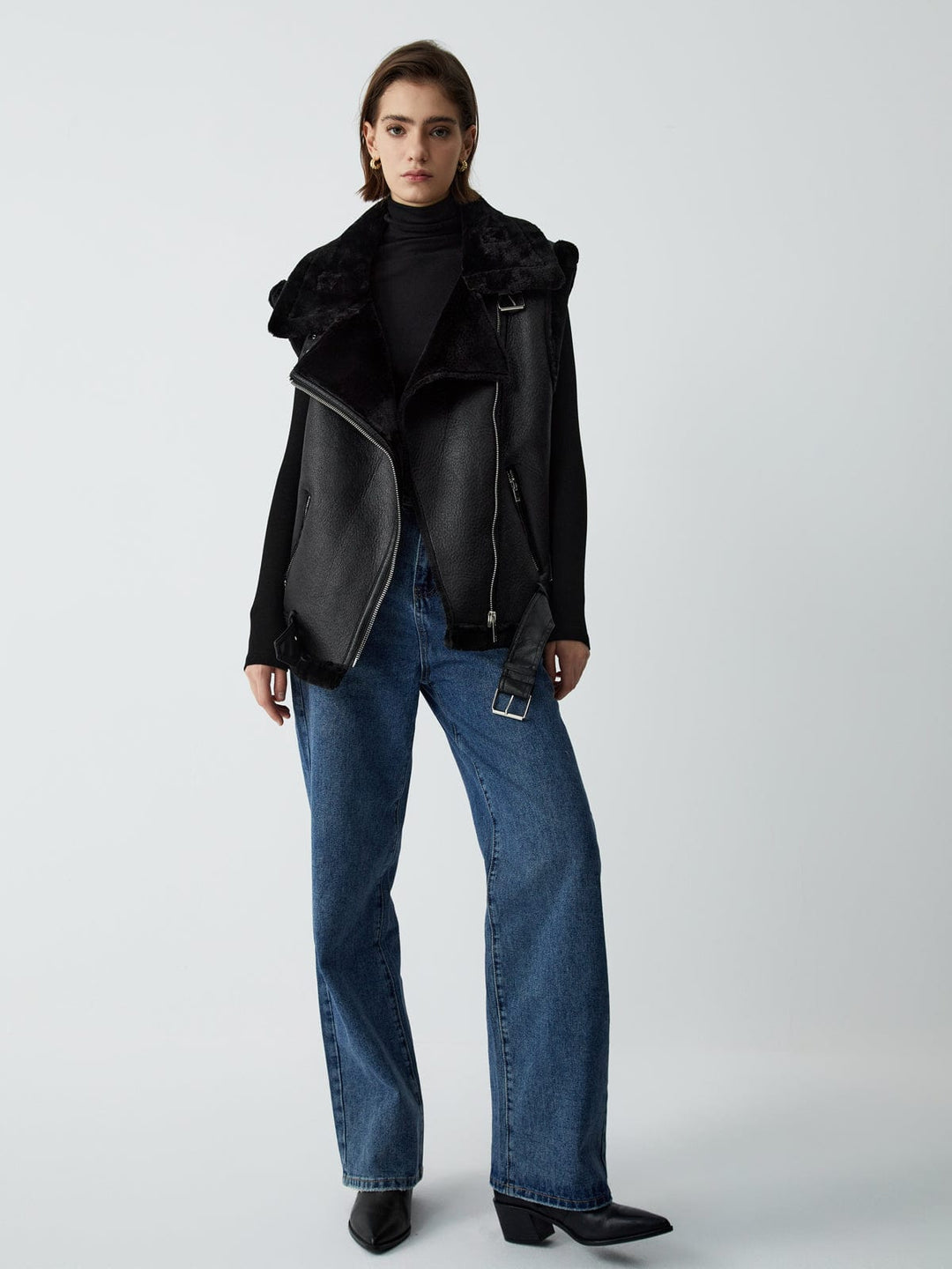 Bronte Shearling Moto Vest