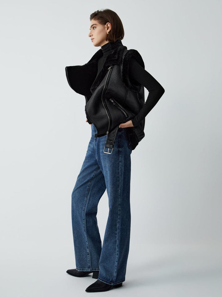 Bronte Shearling Moto Vest