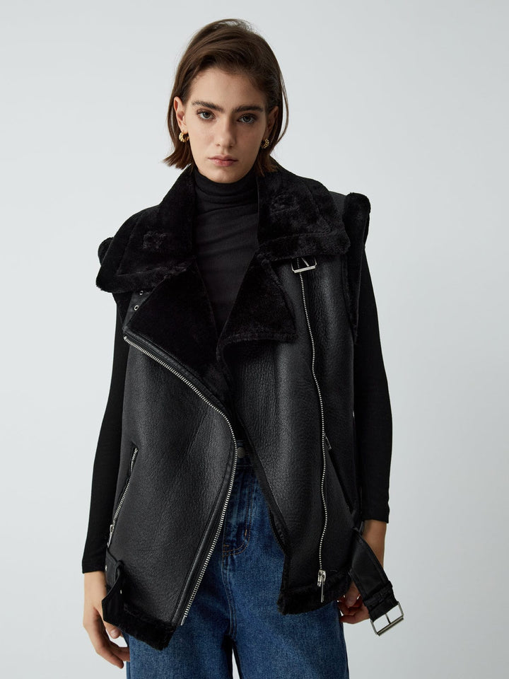 Bronte Shearling Moto Vest