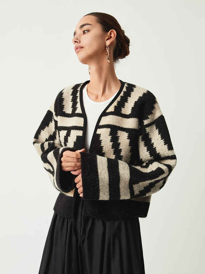Andes Wool-Blend Wrap Cardigan