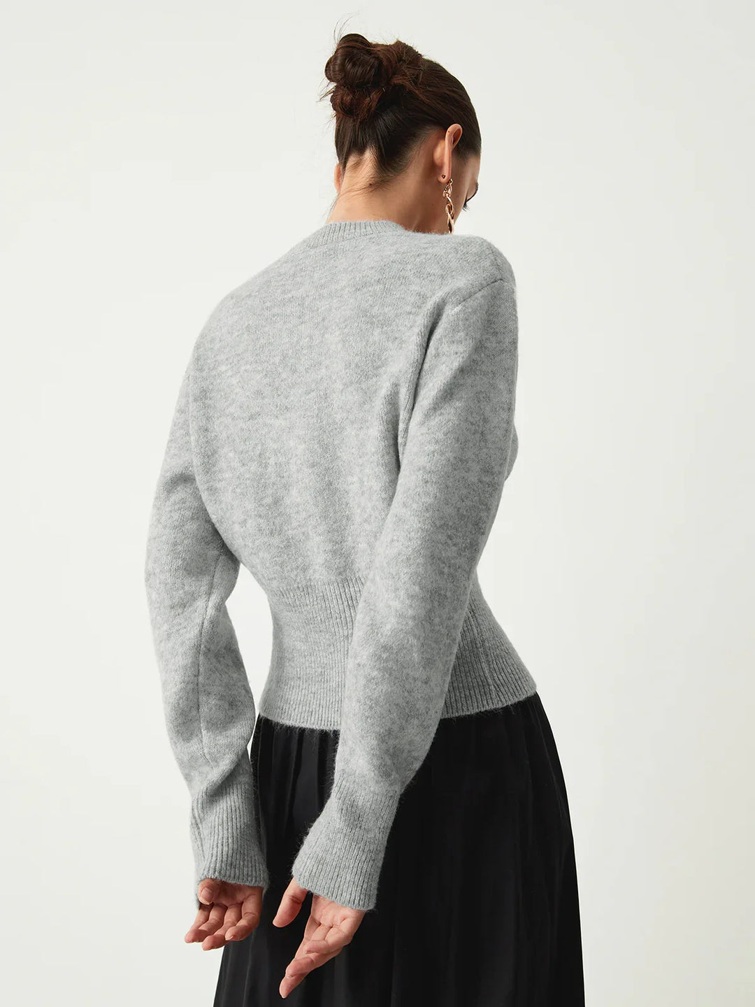Elegant Style Half Zip Fuzzy Sweater