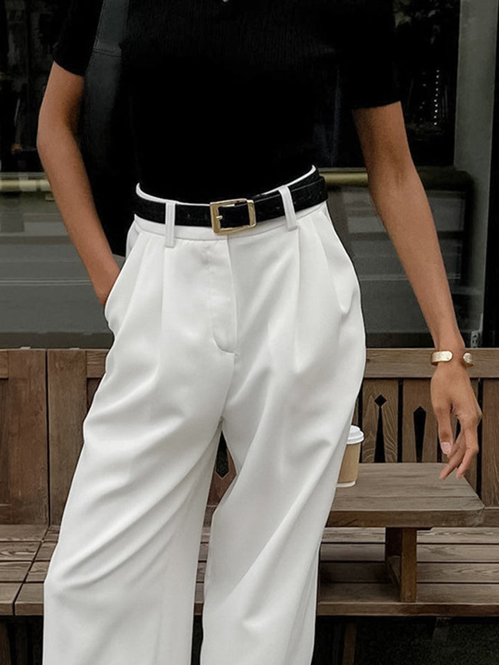 Thea High-Waisted Wide Leg Trousers