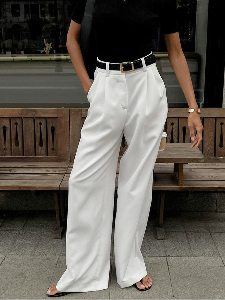 Thea High-Waisted Wide Leg Trousers