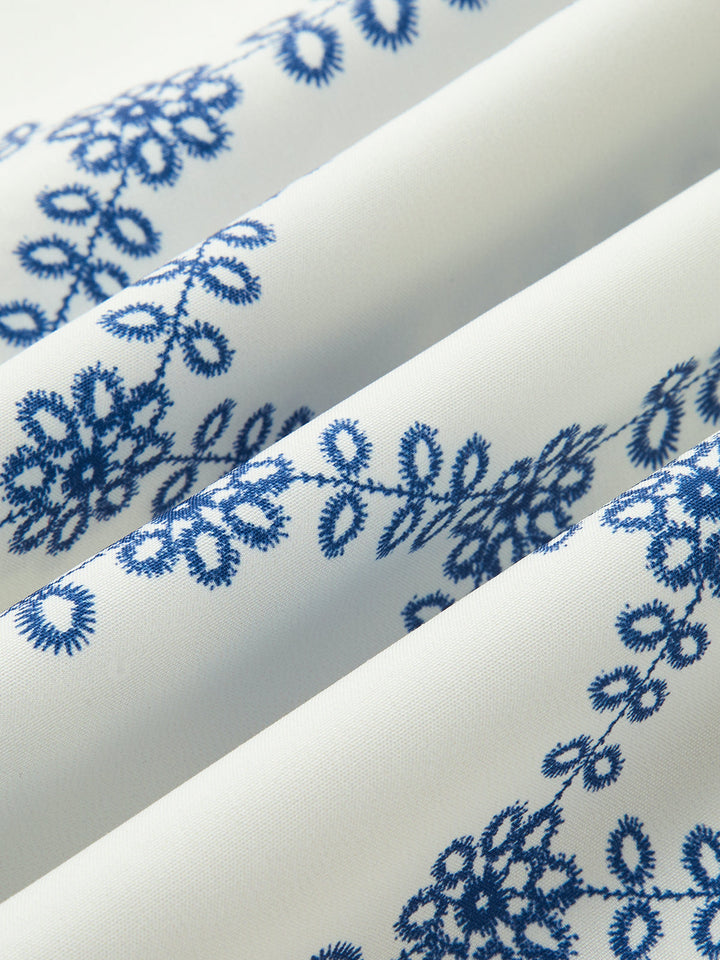 Santorini Breeze Embroidered Two-Piece Set