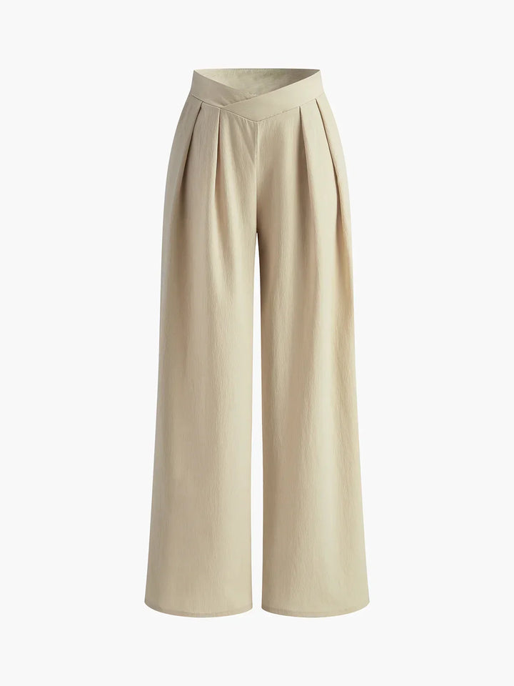 Oldmoney Style Pleated Wide Leg Pants