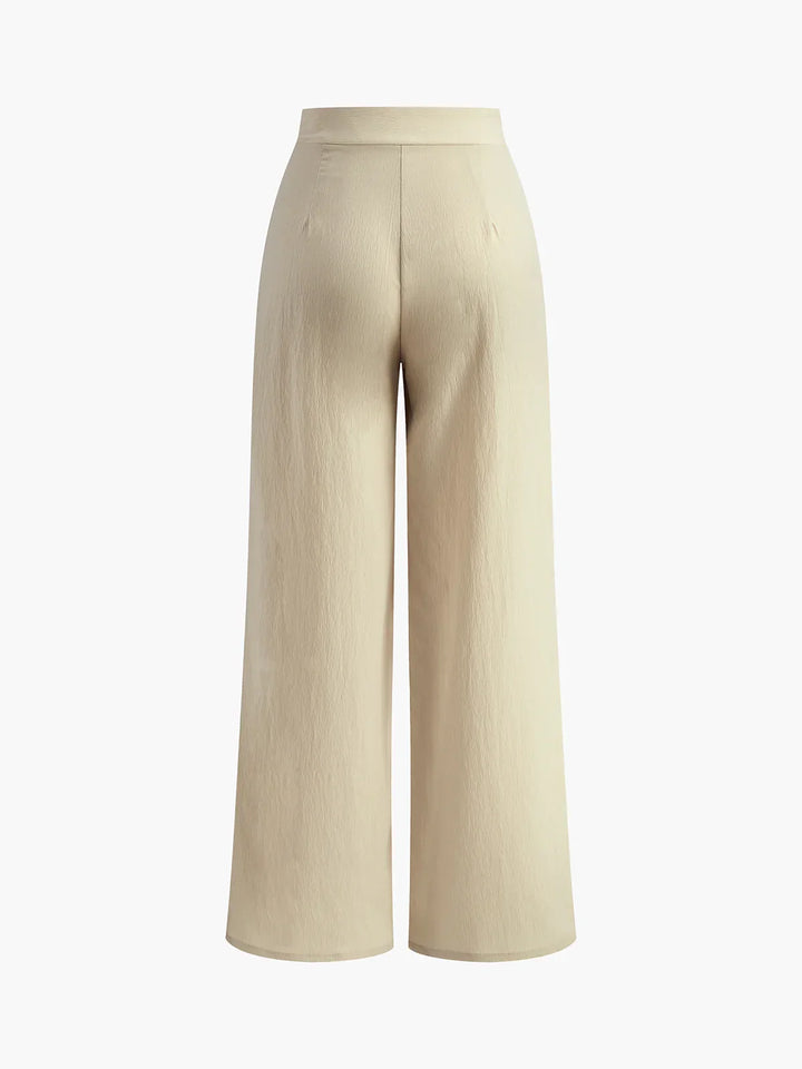 Oldmoney Style Pleated Wide Leg Pants