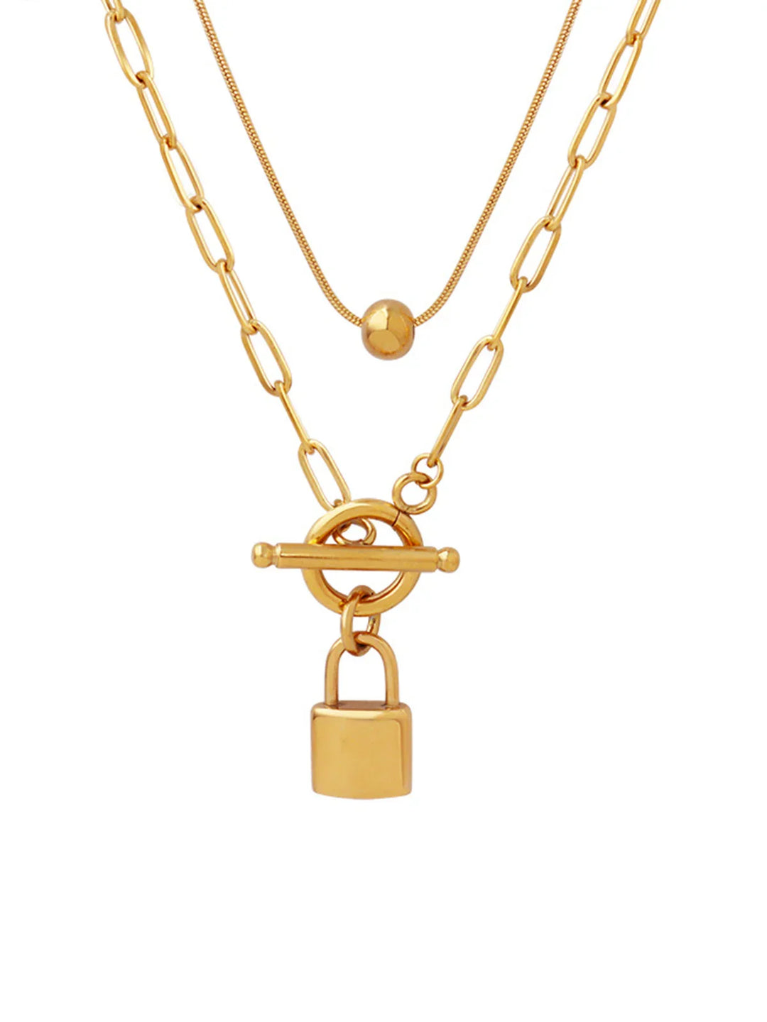 Multi-layered Padlock Necklace
