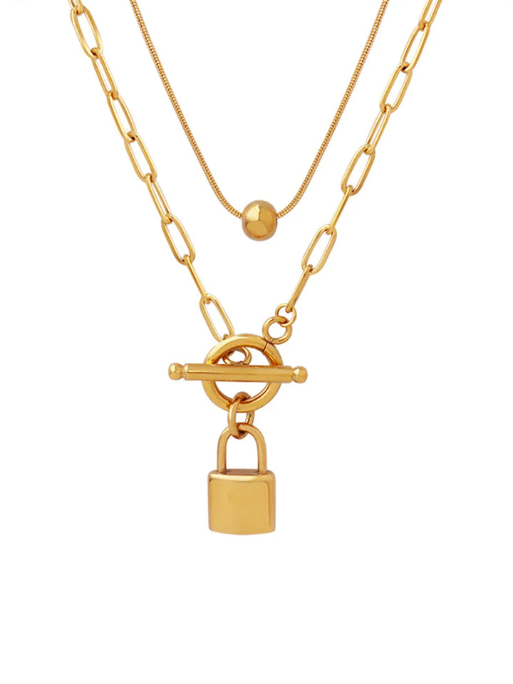 Multi-layered Padlock Necklace
