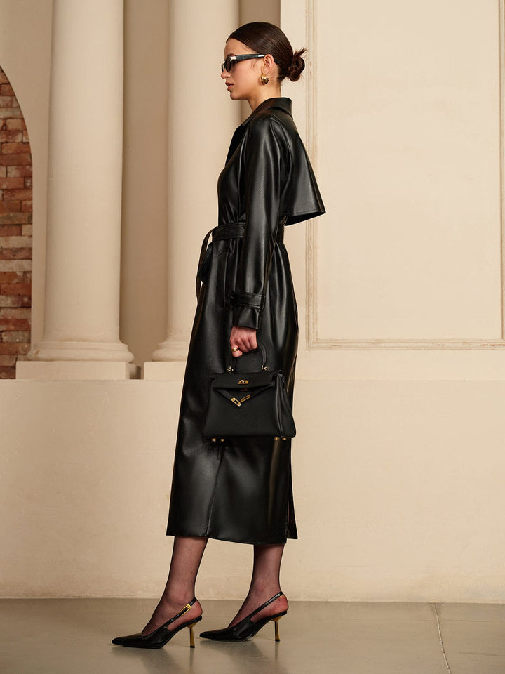 Bellamy Midnight Faux Leather Trench