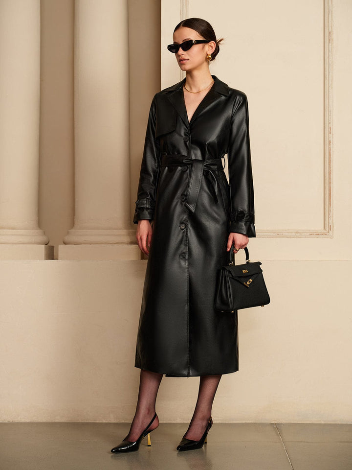 Bellamy Midnight Faux Leather Trench