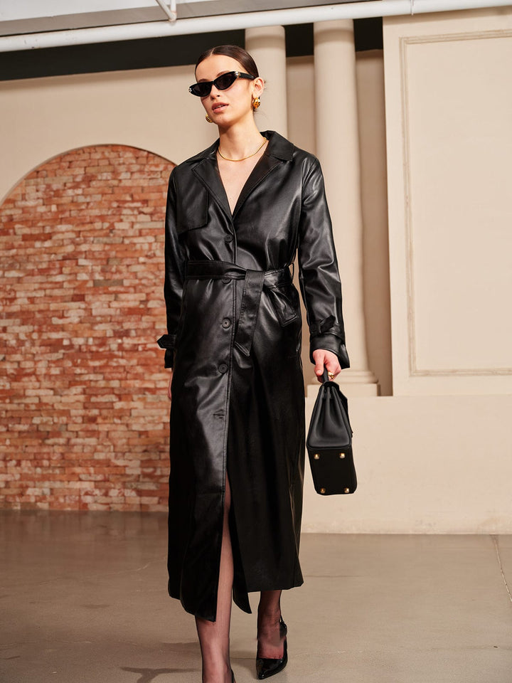 Bellamy Midnight Faux Leather Trench