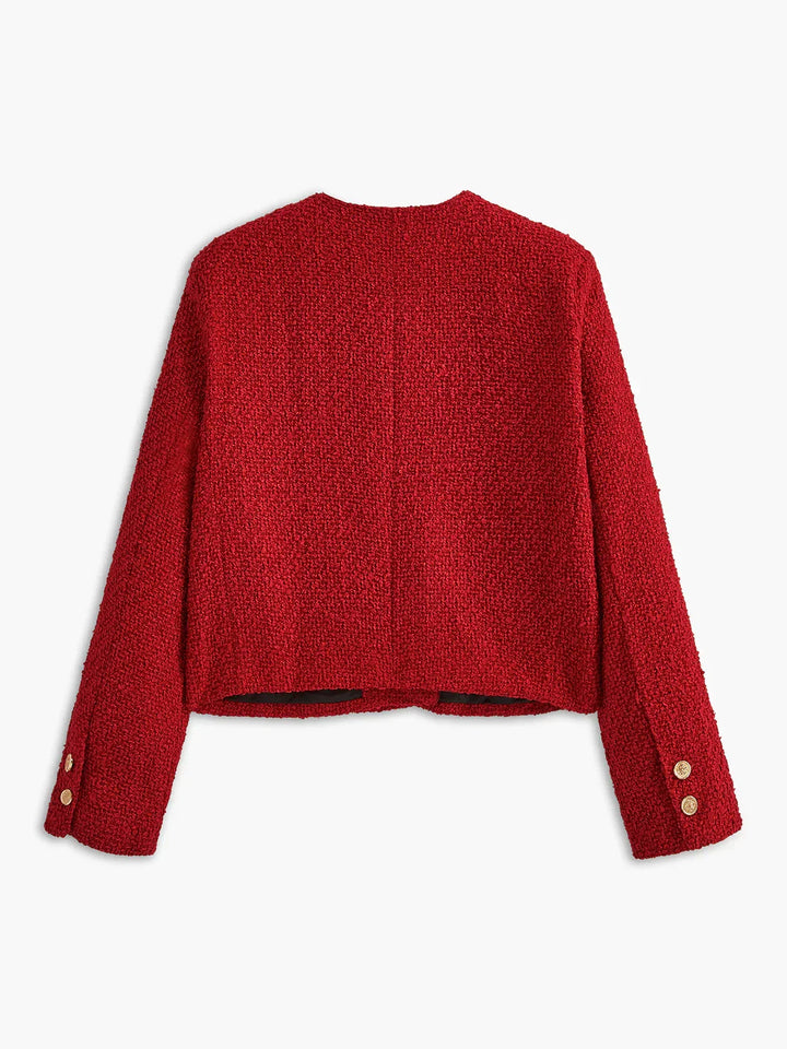 Elegant Button Tweed Jacket