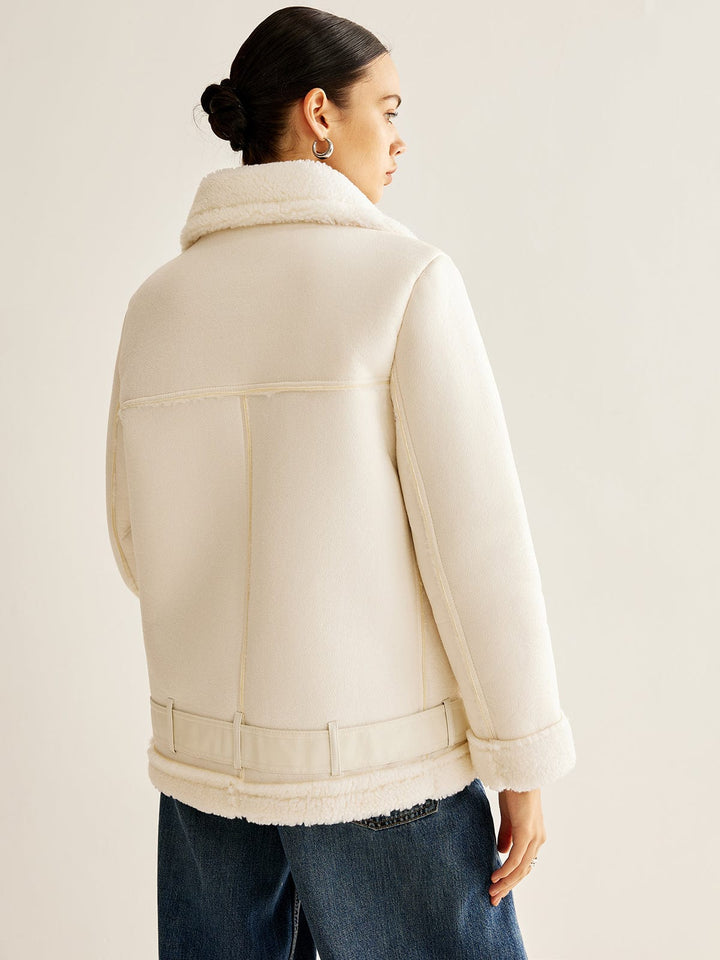 Valencia Faux Shearling Belted Jacket
