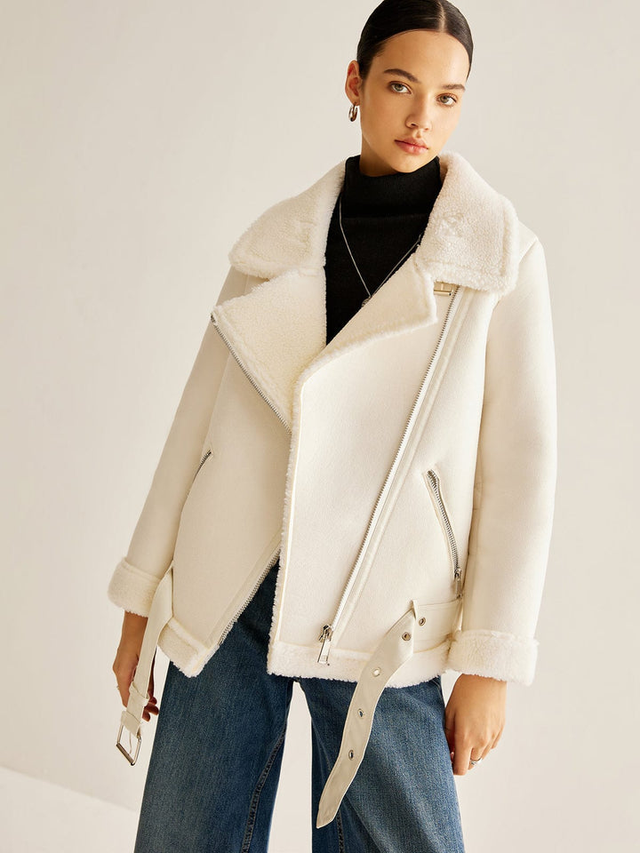 Valencia Faux Shearling Belted Jacket