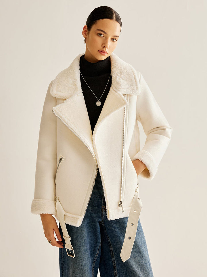 Valencia Faux Shearling Belted Jacket