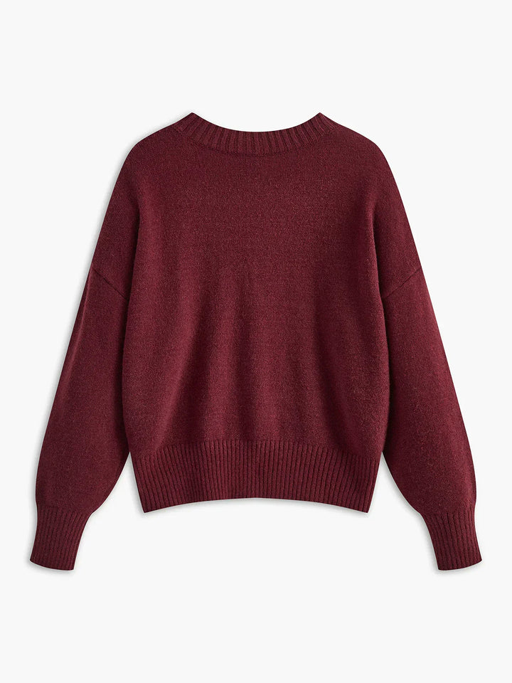 Plain Jersey Burgundy Sweater