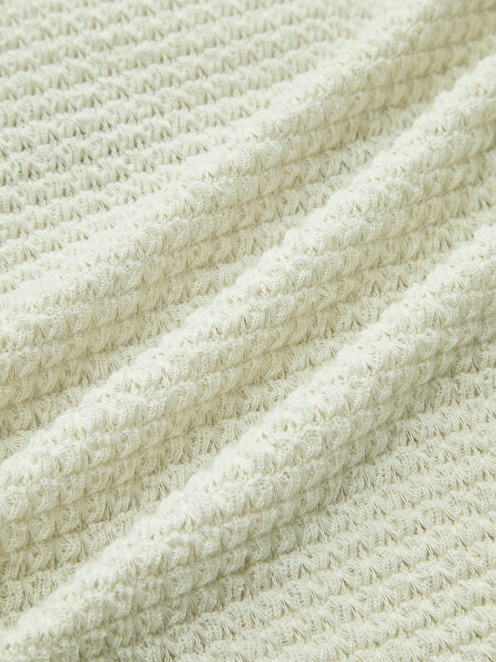 Waffle Knit Long Sleeve Top