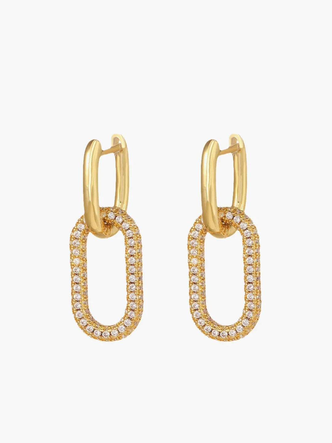 Zircon Hoop Pendant Earrings