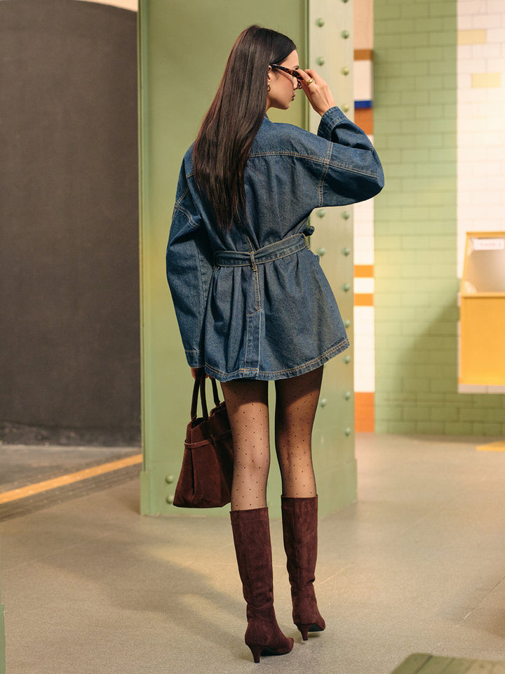 Bardot Belted Denim Jacket