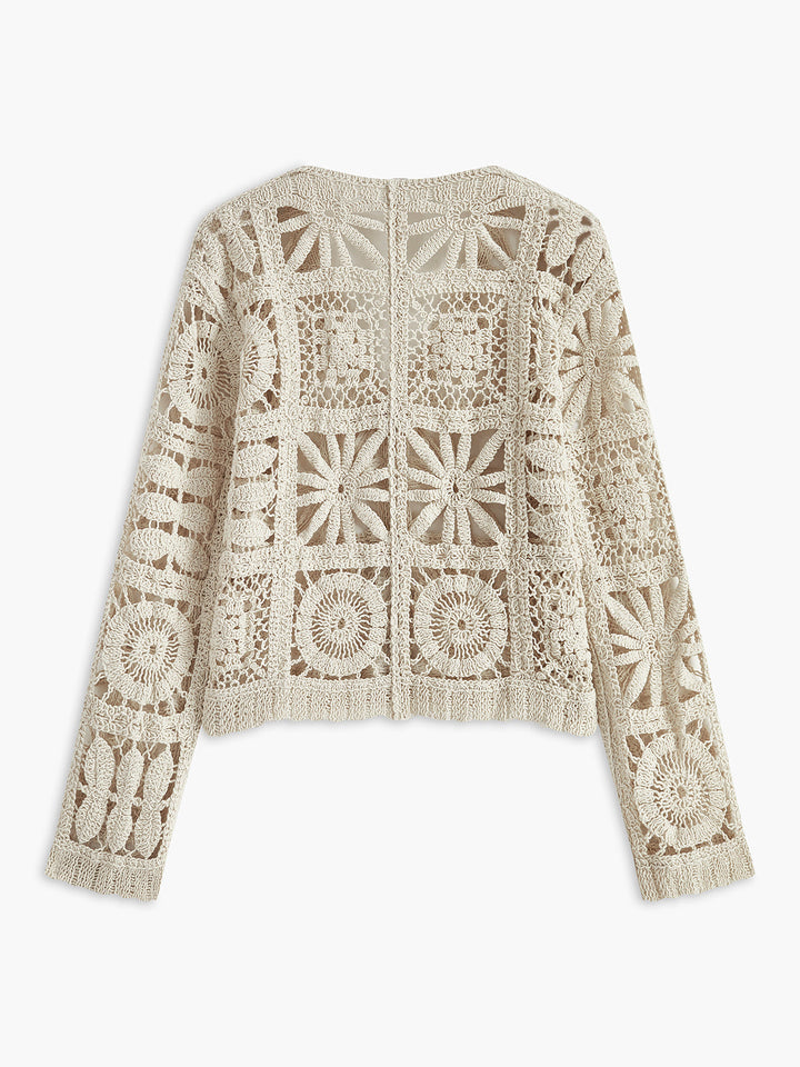 Solana Crochet Button-Up Cardigan