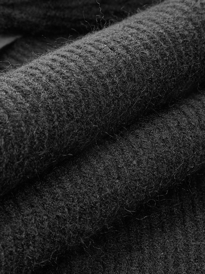 Ribbed Open Front Knit Cardigan