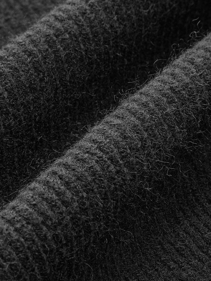 Ribbed Open Front Knit Cardigan