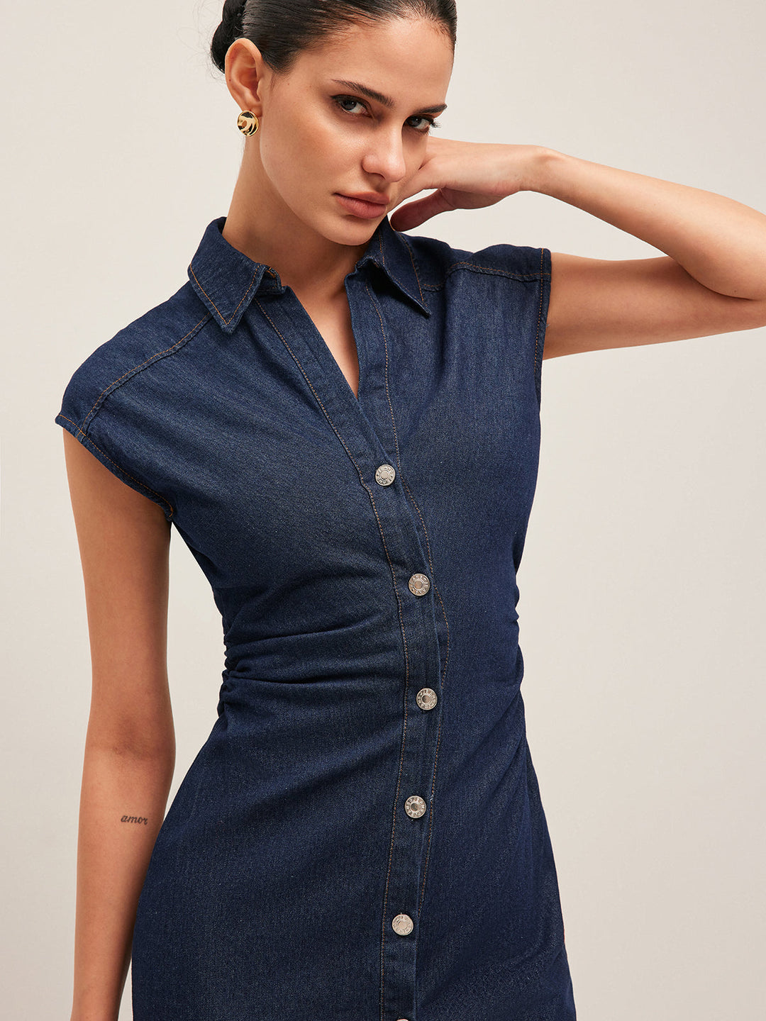 Sienna Denim Button-Down Midi Dress