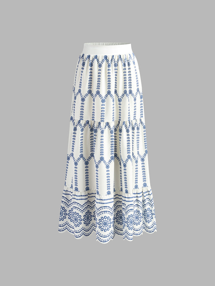 Santorini Breeze Embroidered Two-Piece Set