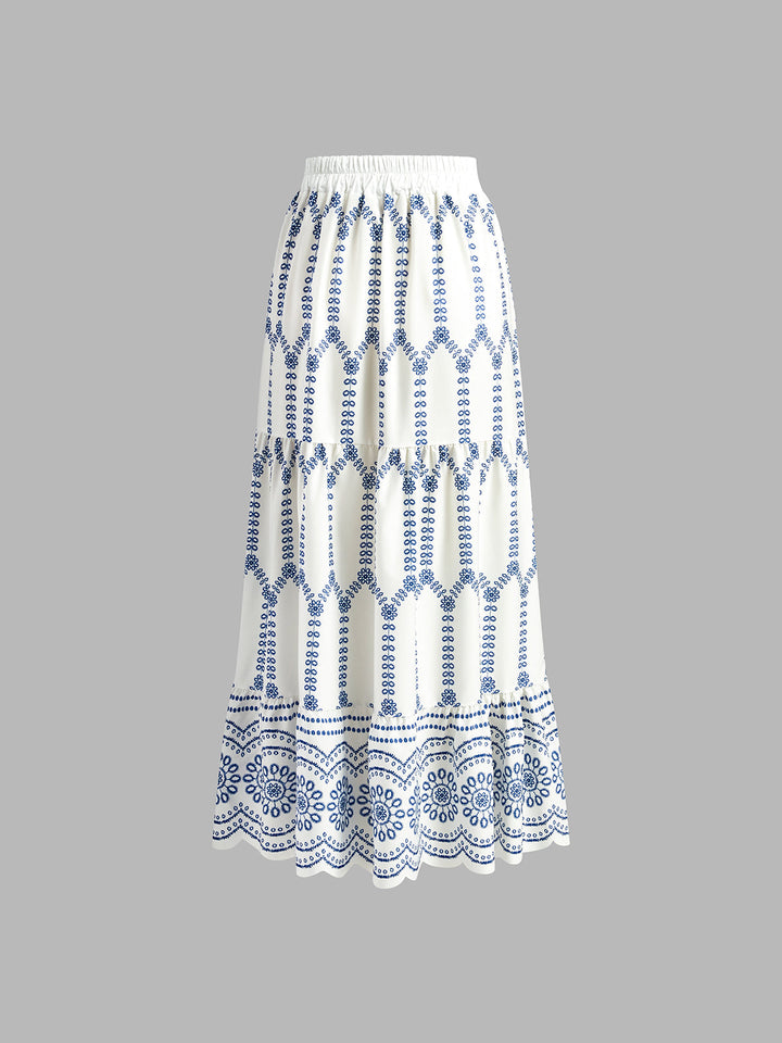 Santorini Breeze Embroidered Two-Piece Set