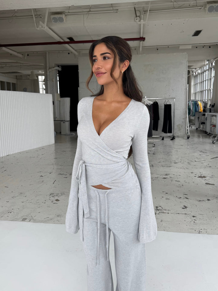 Knit trousers - light grey