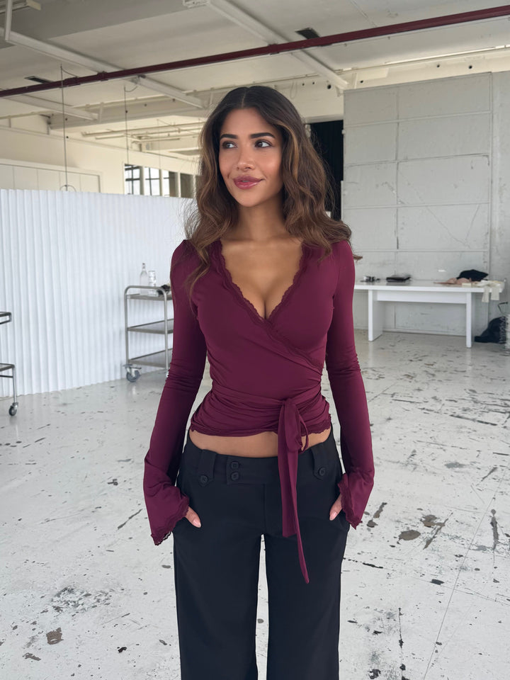 Ballerina basic top - burgundy