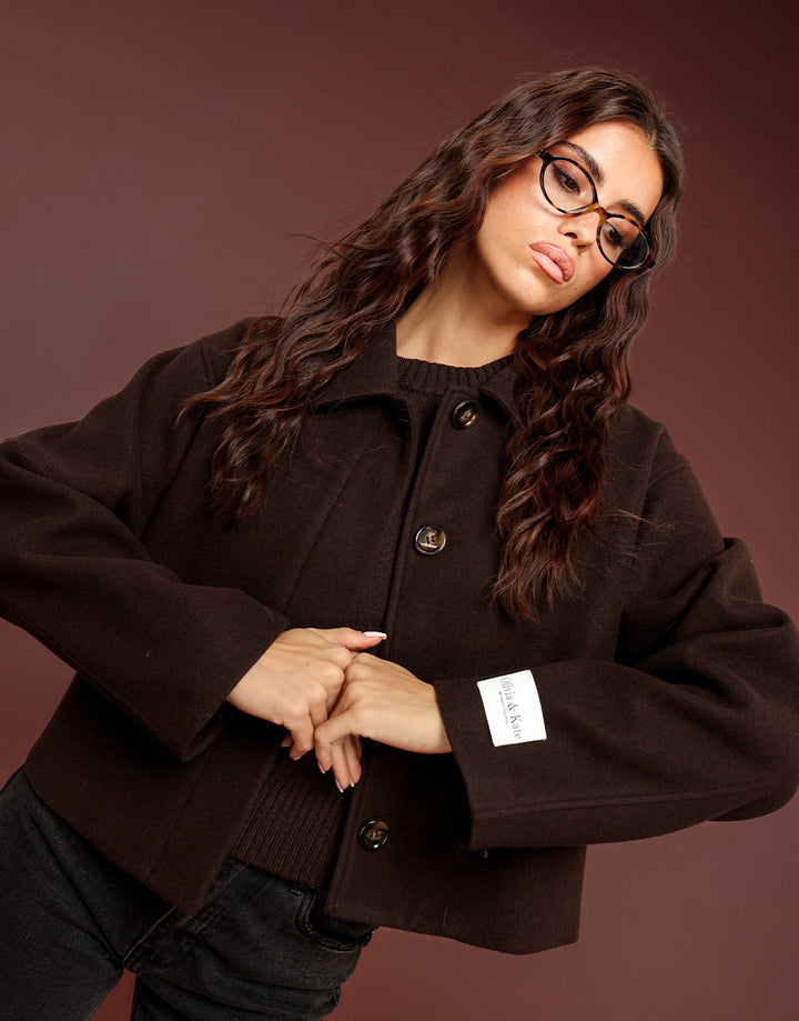 Brown Short Studio Coat - Jacket