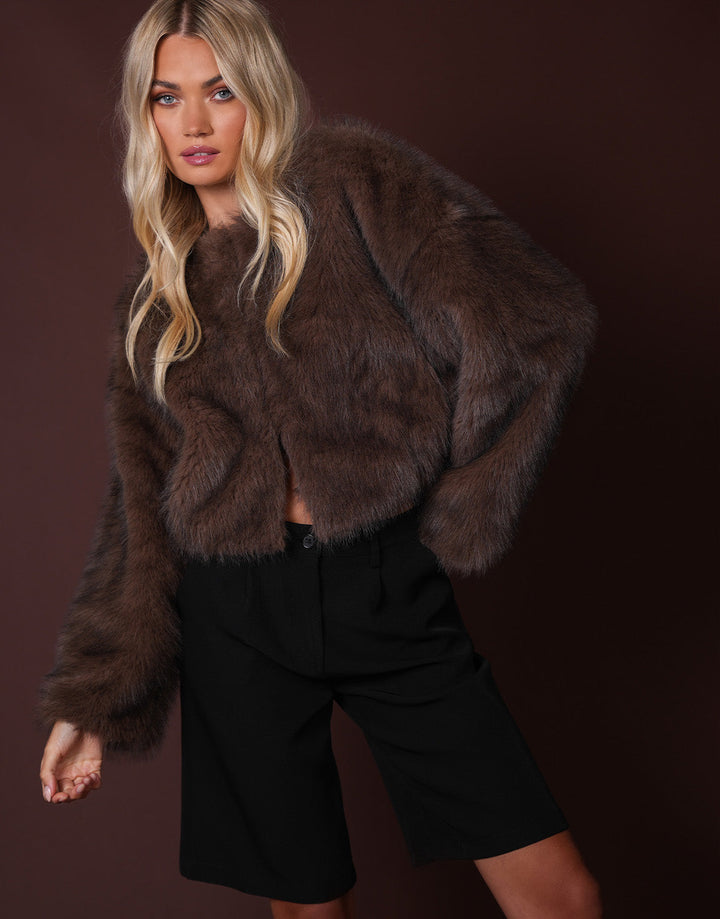 Brown Short Fluffy - Coat