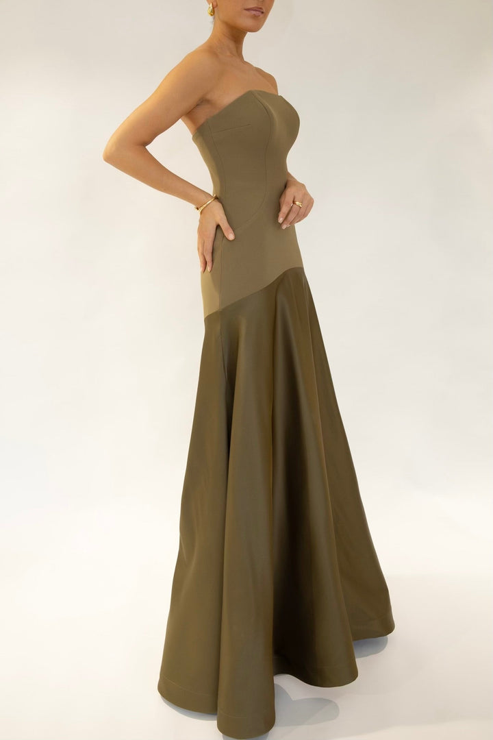 Katrina - Strapless Satin Gown