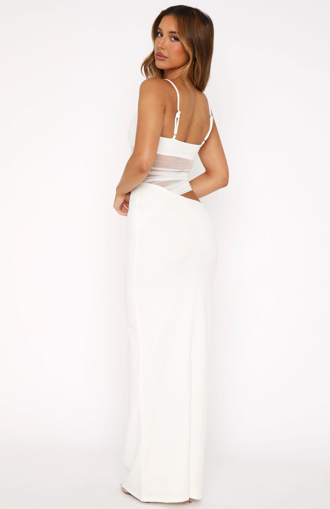 Aria - Mesh Cut-Out Maxi Dress