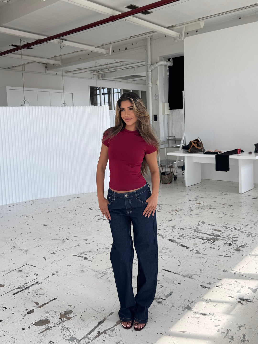 Basic tee - dark red