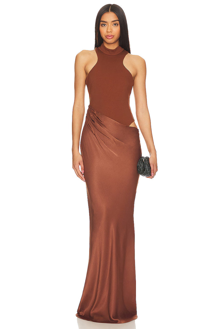 Charlene - Satin Cut-Out Maxi Dress