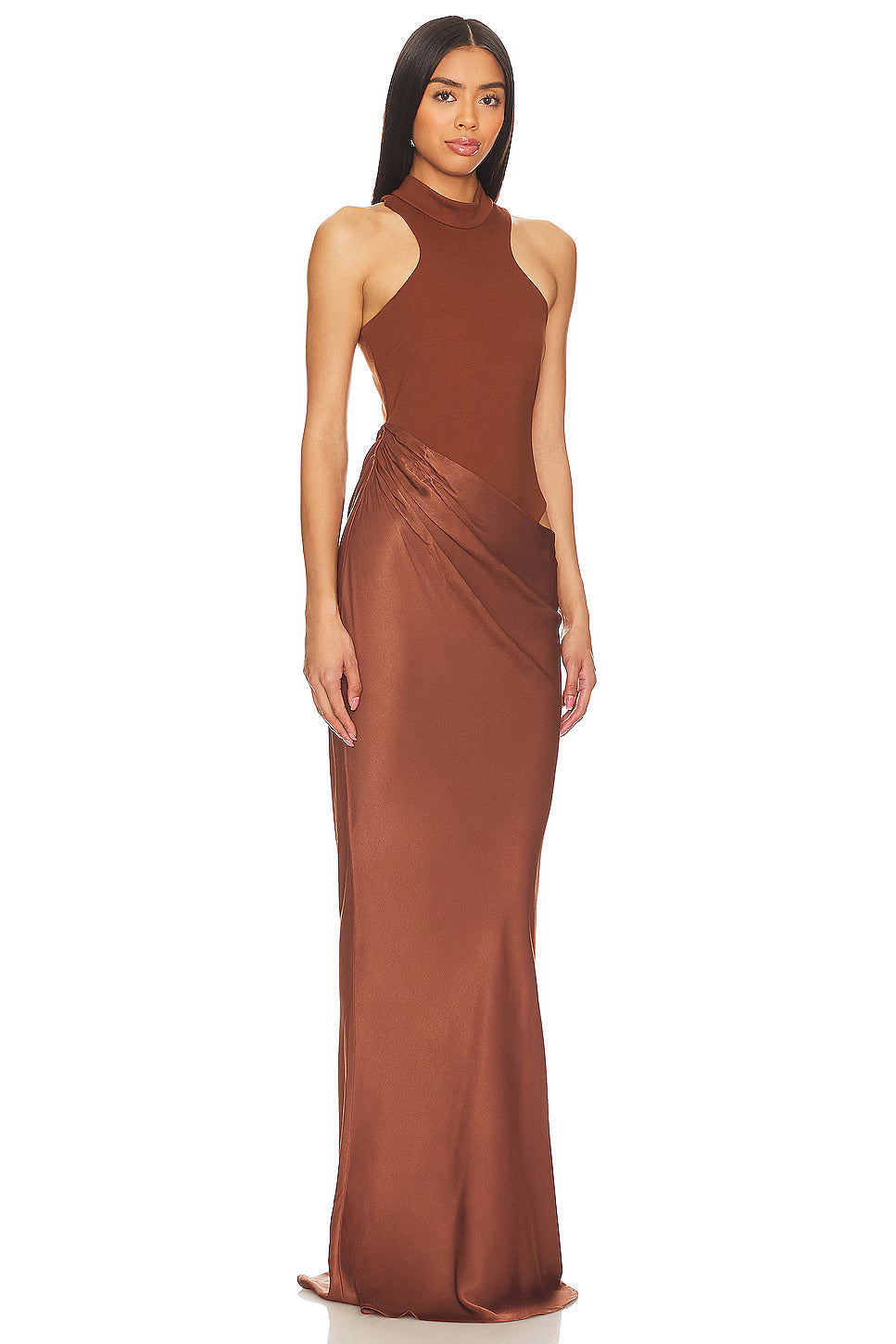Charlene - Satin Cut-Out Maxi Dress
