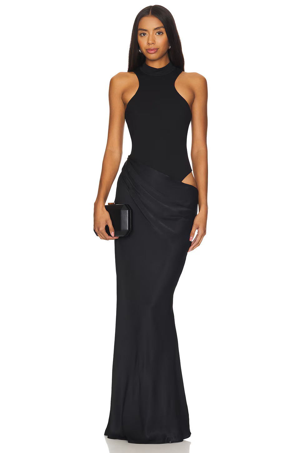 Charlene - Satin Cut-Out Maxi Dress