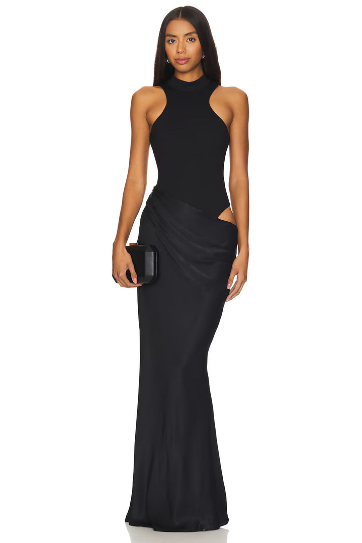 Charlene - Satin Cut-Out Maxi Dress