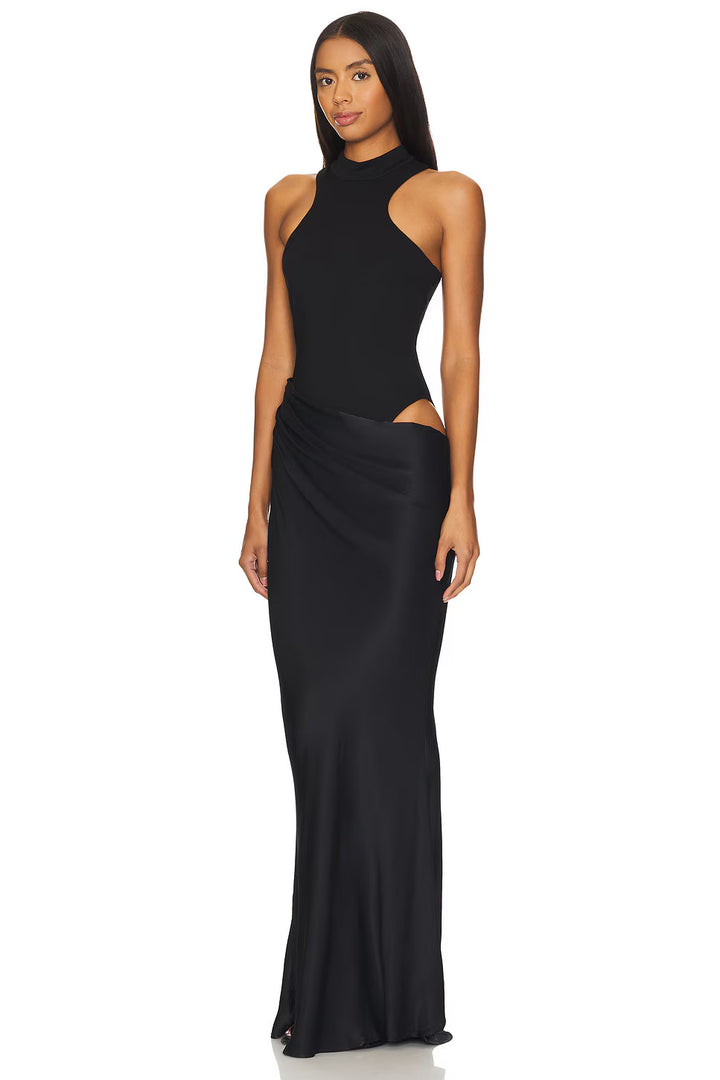 Charlene - Satin Cut-Out Maxi Dress