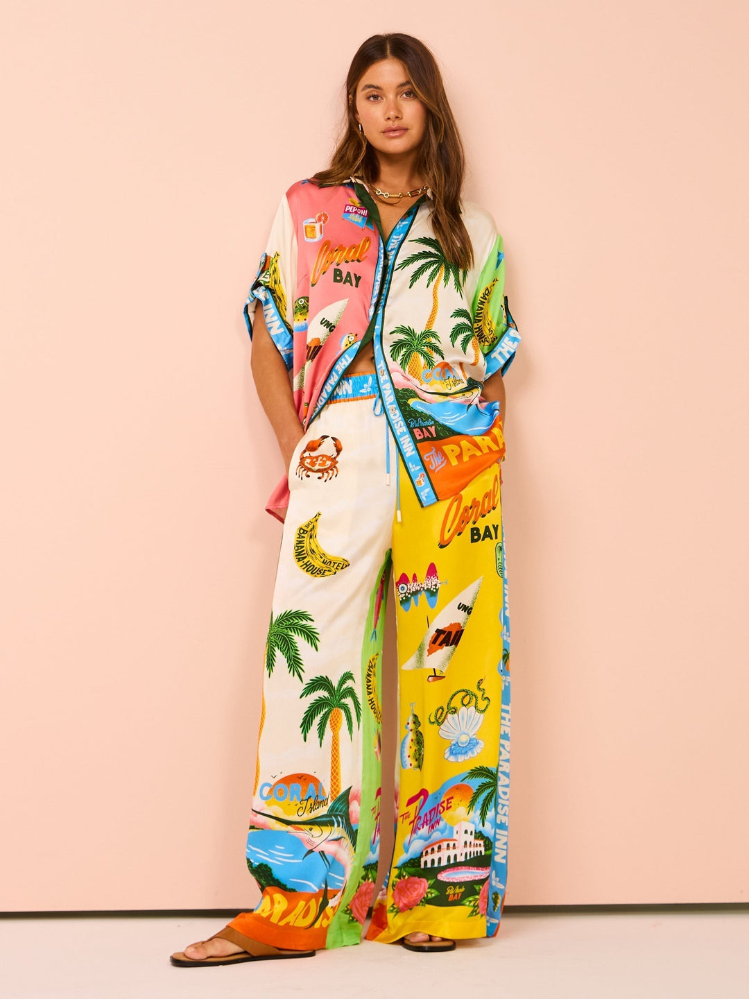 Tropicana Postcard Two-Piece Set