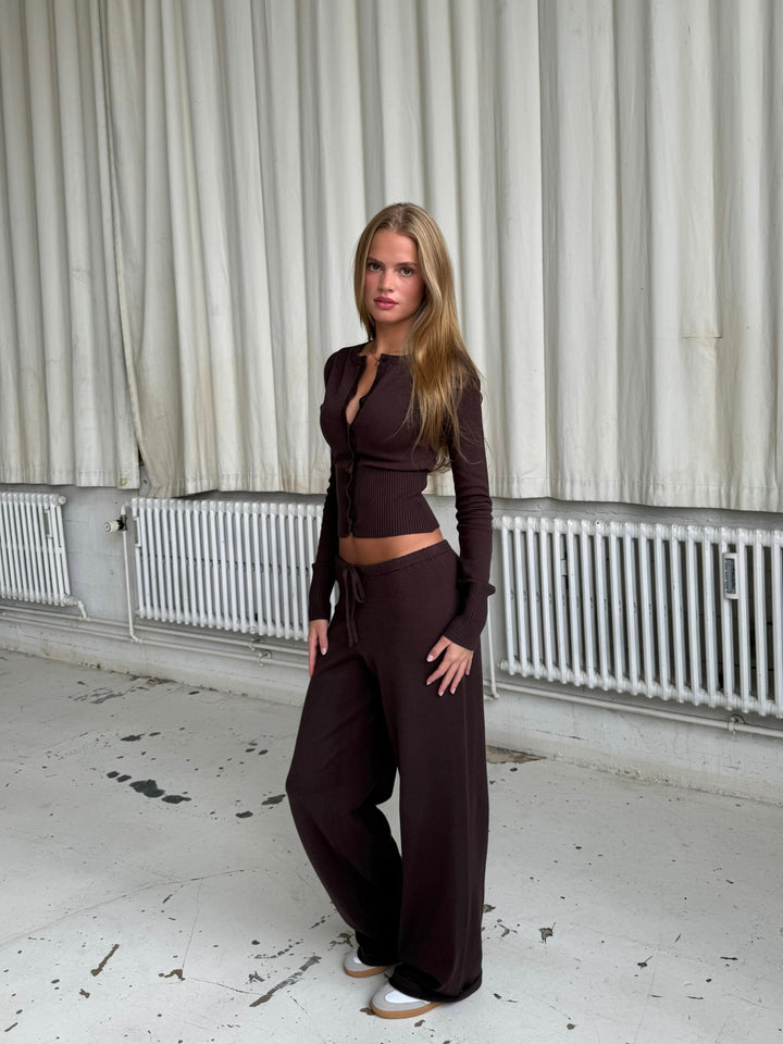 Knit trousers - dark brown