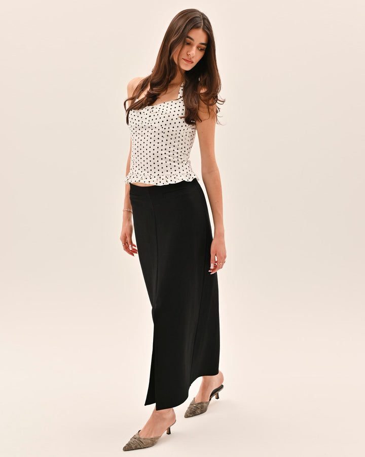 Athena Polka Dot Top - White