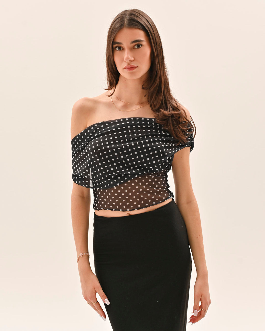 Allura Polka Dot Top - Black