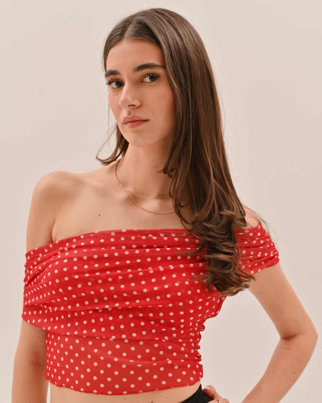 Allura Polka Dot Top - Red