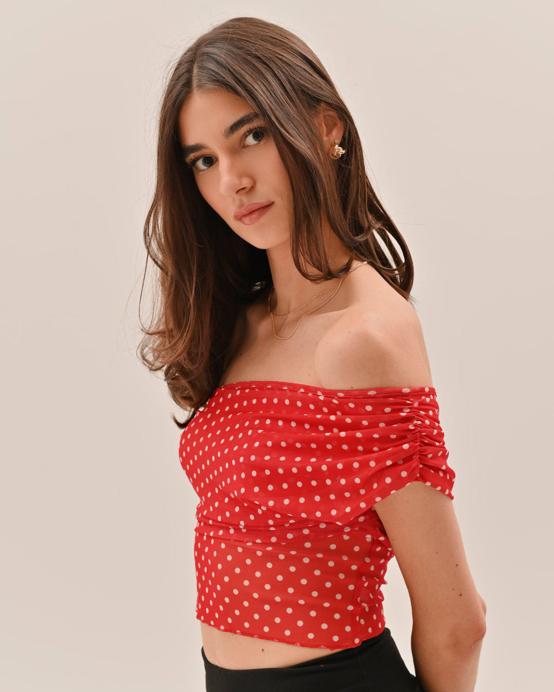 Allura Polka Dot Top - Red