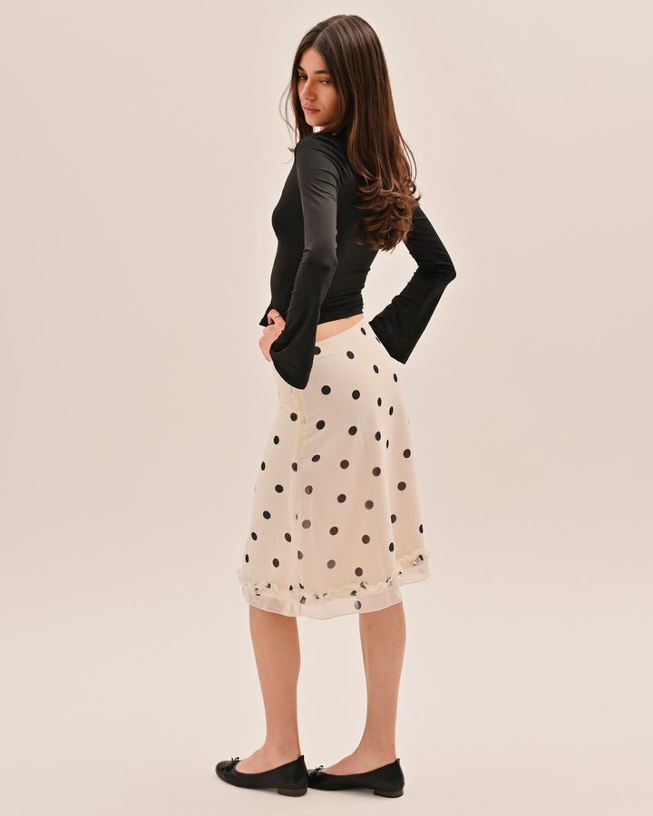 Amira Midi Skirt - Polka dots