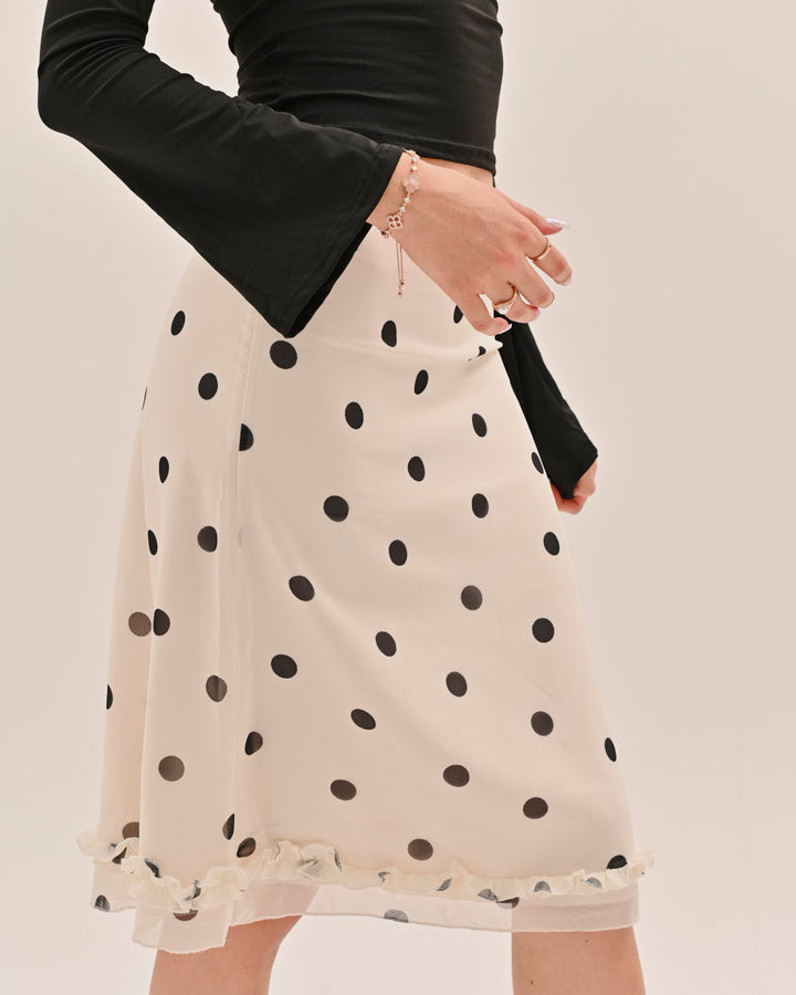Amira Midi Skirt - Polka dots