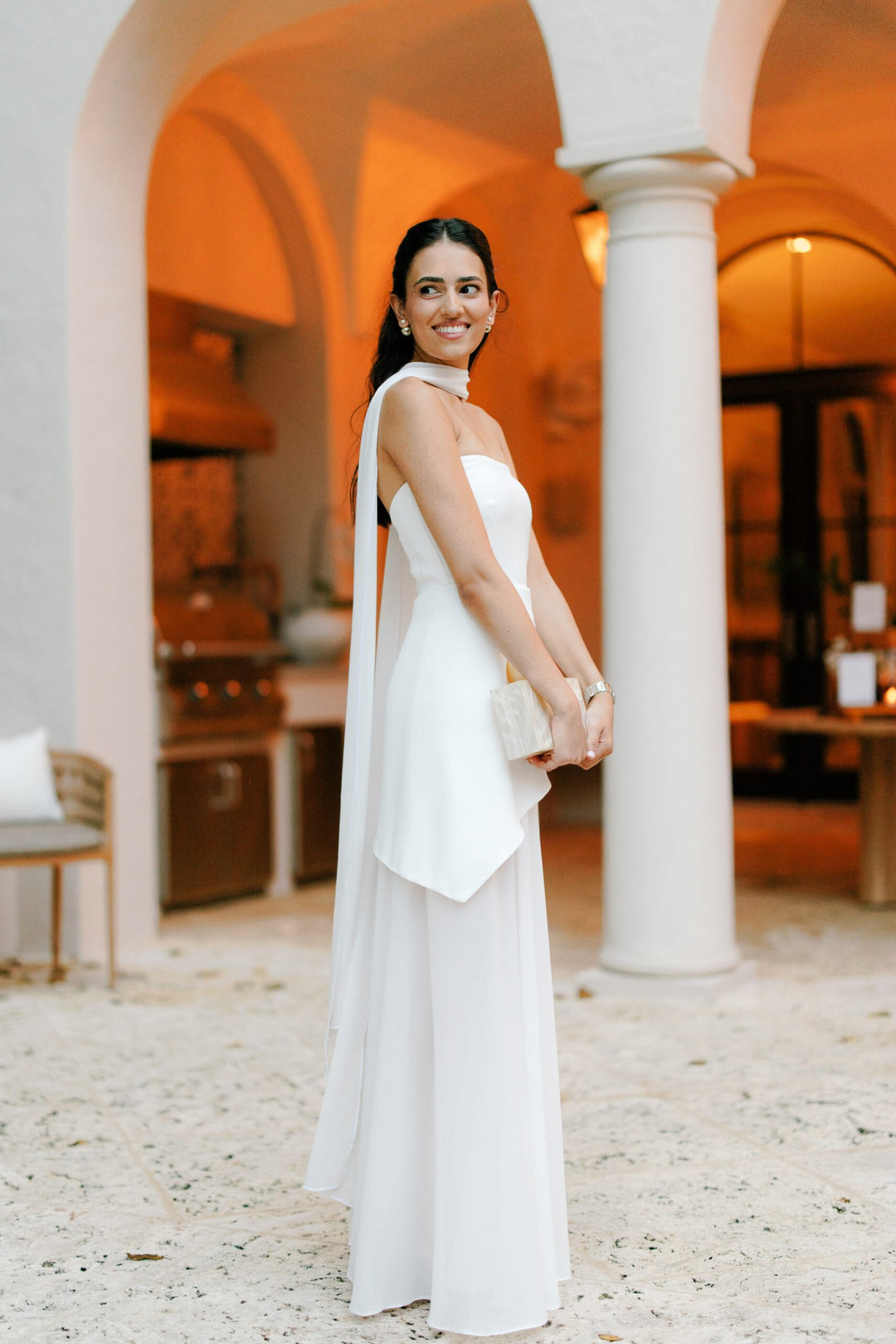 Elodie - Strapless Chiffon Gown